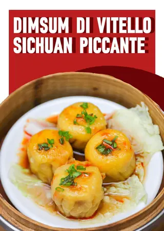 Dim sum di vitello Sichuan piccante - 4 pezzi