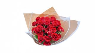 წითელი ჰოლანდიური ვარდების თაიგული