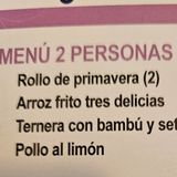 Menú 2 personas