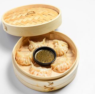 Ręczne lepione japońskie pierożki Gyoza z kaczką