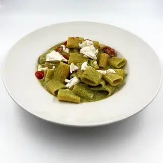 RIGATONI BURRATA E PESTO (V)