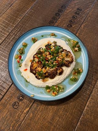 Steak de conopidă cu piure 