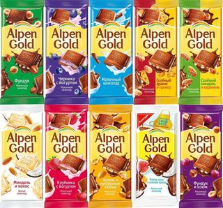 Шоколад плиточный "Alpen gold"