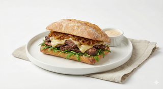 Bocadillo De Carne En Salsa Con Patatas