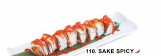110  Uramaki sake spicy sopra pomodoro