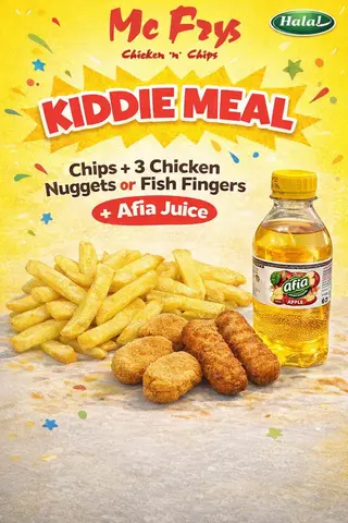 Kiddie Meal - 3 Nuggets/fish Fingers + Chips + Juice