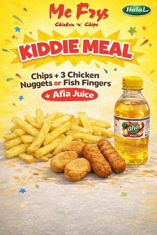 Kiddie Meal - 3 Nuggets/fish Fingers + Chips + Juice