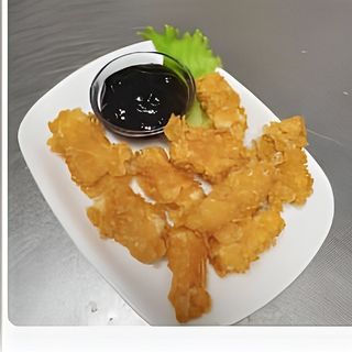 Панирани сиренца с корнфлейкс(300гр. ,плюс бира  кен