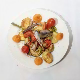 Verduras plancha con Sardina ahumada