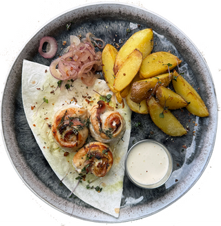 Медальйони з курки та бекону