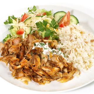Plato kebab with rice