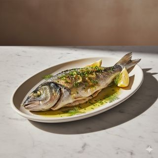 168 - Branzino con olio e scalogno葱油鲈鱼