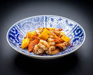Gamberi mango e anacardi 