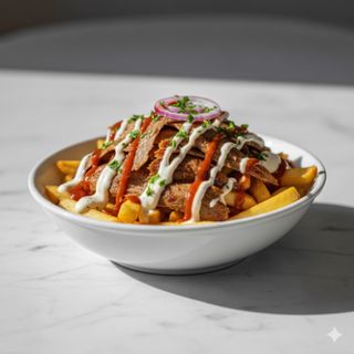 Patatas fritas con kebab