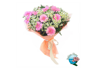 Bouquet di gerbere e margherite
