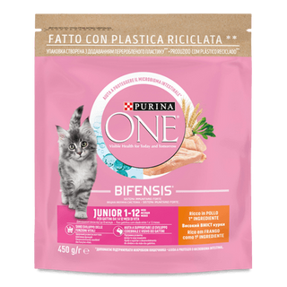 Корм для кошенят ONE з куркою та цільними злаками сухий (450г)