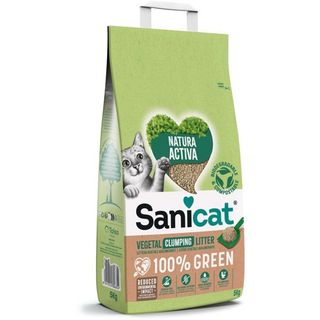 SANICAT 100% Green, grudajući biljni pijesak za mačke, bezmirisni, 5kg (KOD PSANNAA005K31)