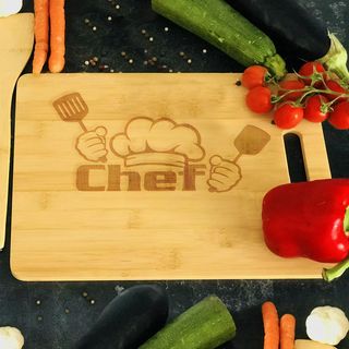 Tocător bambus gravat - Chef