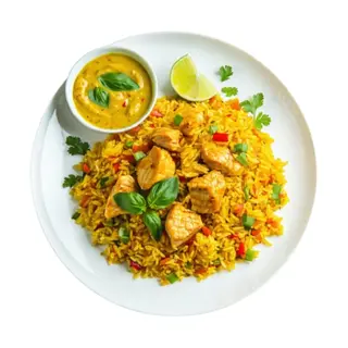 Arroz Frito Con Pollo Curry
