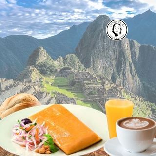 Pan con tamal y café