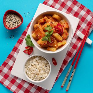 Рис з куркою в гостро-солодкому соусі