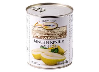 Круши белени в сироп Фамилекс (800г)