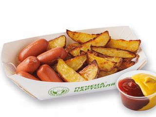 Картопля по-селянськи з сосисками (300g)