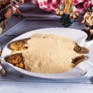 შემწვარი კალმახი ბაჟეში