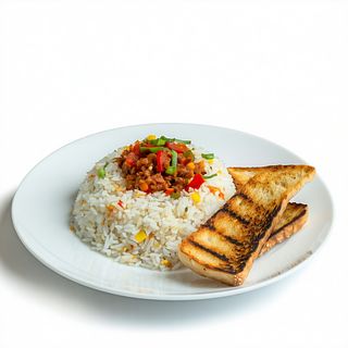 Arroz Kubak Con Tostadas A La Plancha