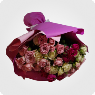 სპრეი ვარდის ფერადი თაიგული