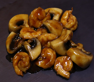 Gambas Con Champiñones