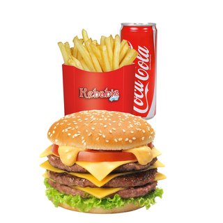 Triplo cheeseburger - menù