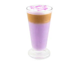 Coffee latte Ube & berries
