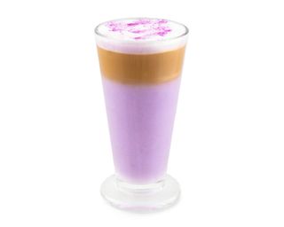 Coffee latte Ube & berries