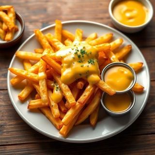 Patatas fritas con queso al horno 