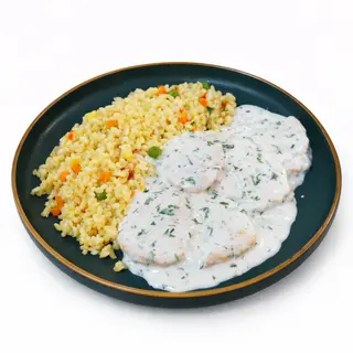 Куринная грудка в сливочном соусе с булгуром д
