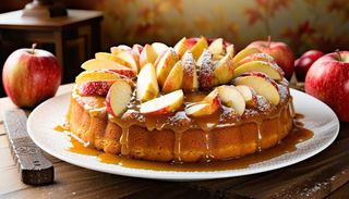 Tort de mere cu sos caramel