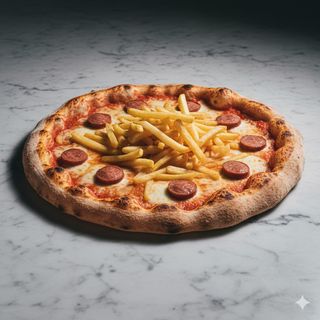 Pizza de würstel e patatine (32 cm.)