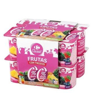 Yogur Piña, Frutas del Bosque Carrefour 12 Uds. de 125 Gr.