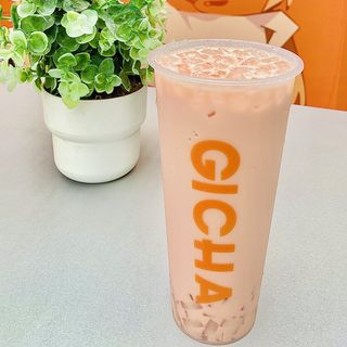 Te con leche de Fresa