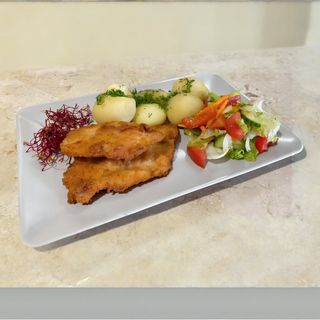 Kotlet schabowy XXL + dodatki (450g)