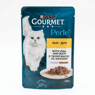 Корм для котів Gourmet Perle Duo з телятиною та качкою (85г)