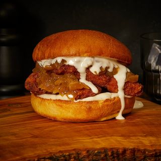 Double Goat Cheese Chicken Burger