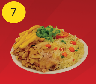 Riso con kebab menu