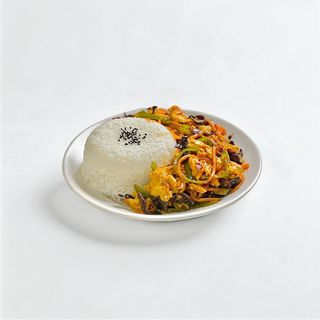 unico"yuxian" maiale 鱼香肉丝盖饭