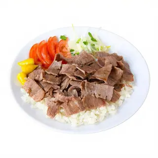 Plato De Arroz Con Carne De Kebab