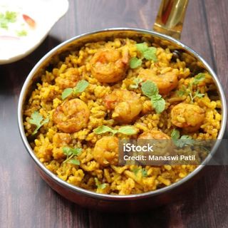 Biryani de langostinos