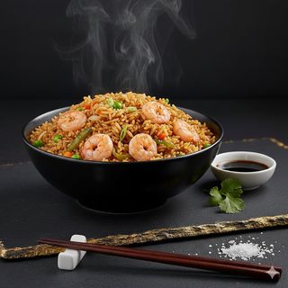 Riso con gamberi e verdure