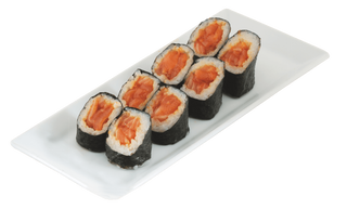 Maki salmón picante (8 pzs.)