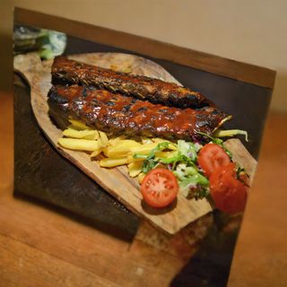 BBQ full rack ribs + patate fritte